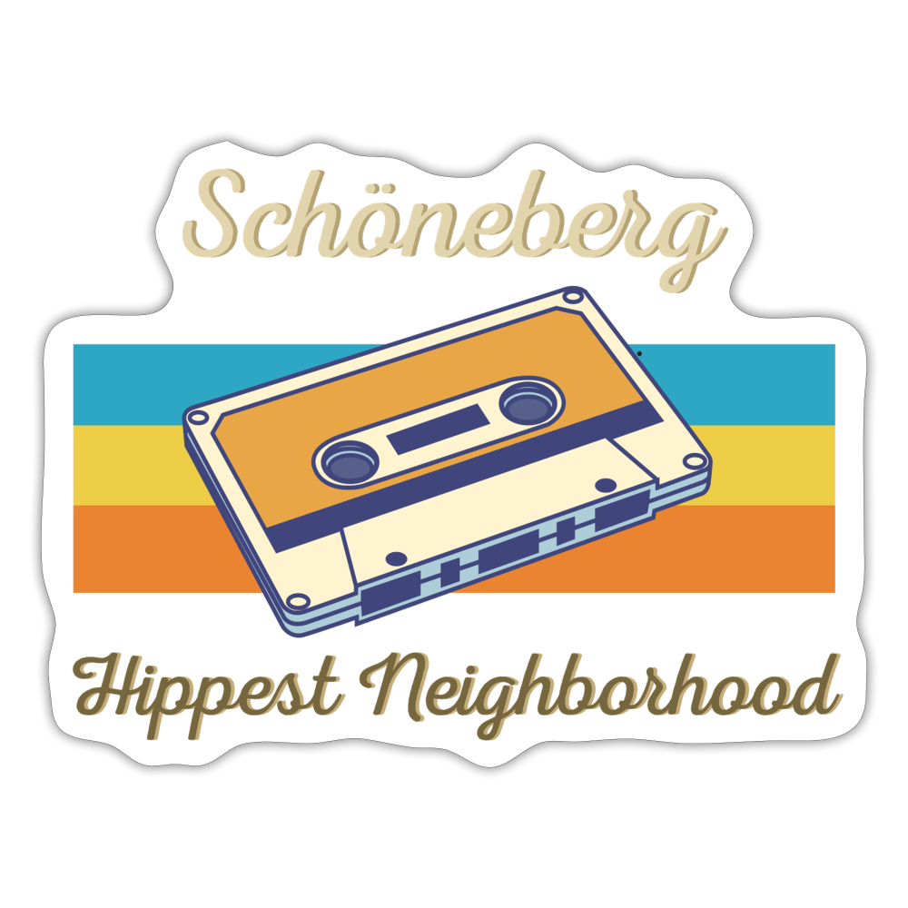 Schöneberg Hippest Neighborhood - Aufkleber - white matte