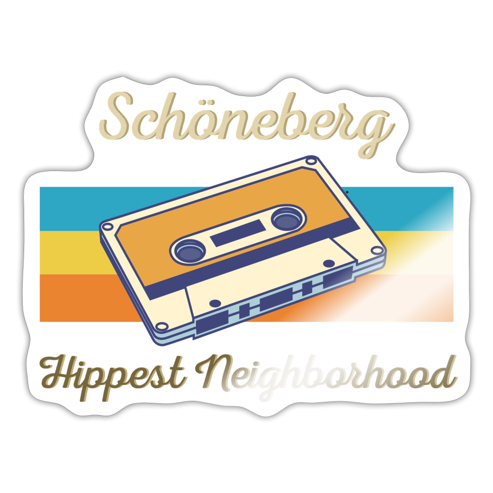 Schöneberg Hippest Neighborhood - Aufkleber - white glossy