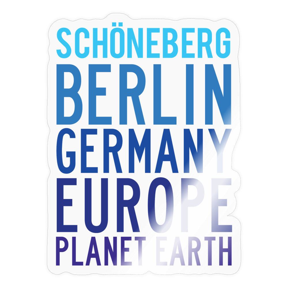 Schöneberg Planet Earth - Aufkleber - transparent glossy