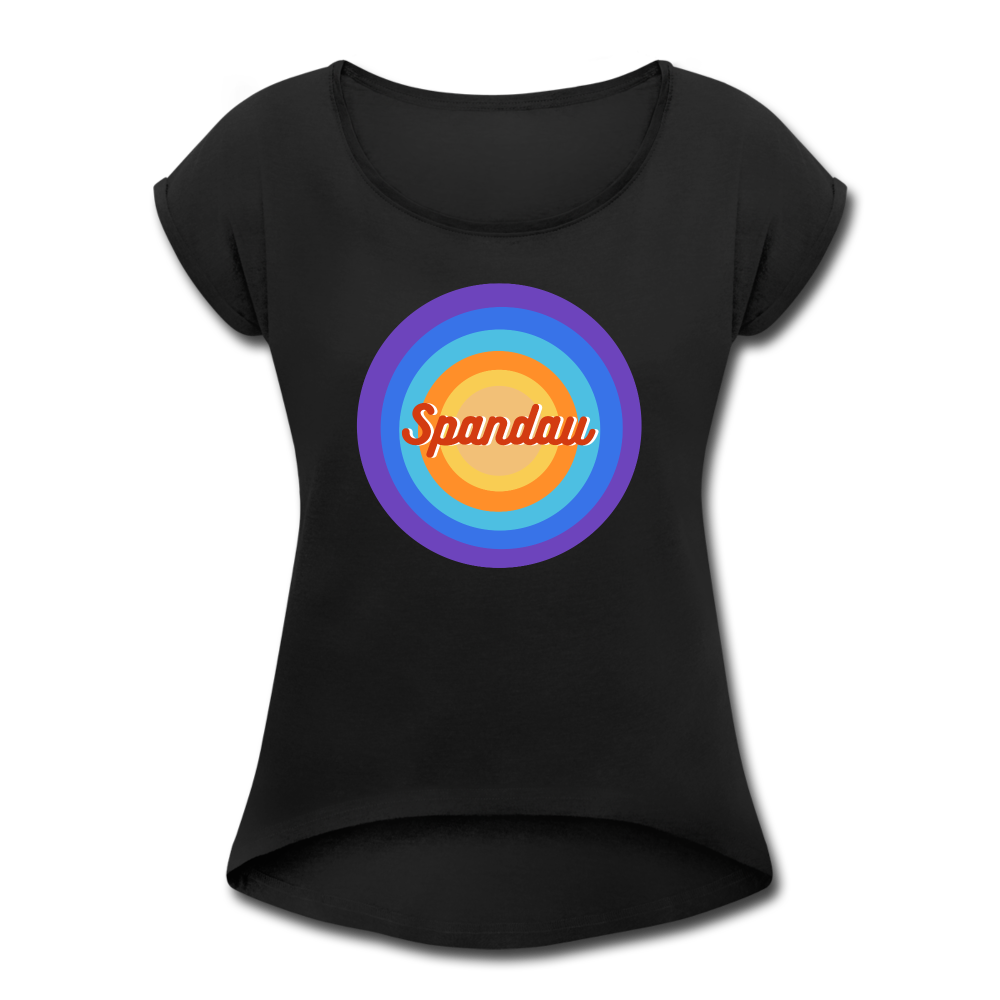 Spandau Retro - Frauen T-Shirt mit gerollten Ärmeln - black