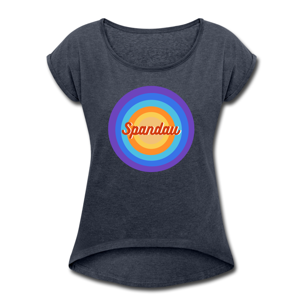 Spandau Retro - Frauen T-Shirt mit gerollten Ärmeln - heather navy