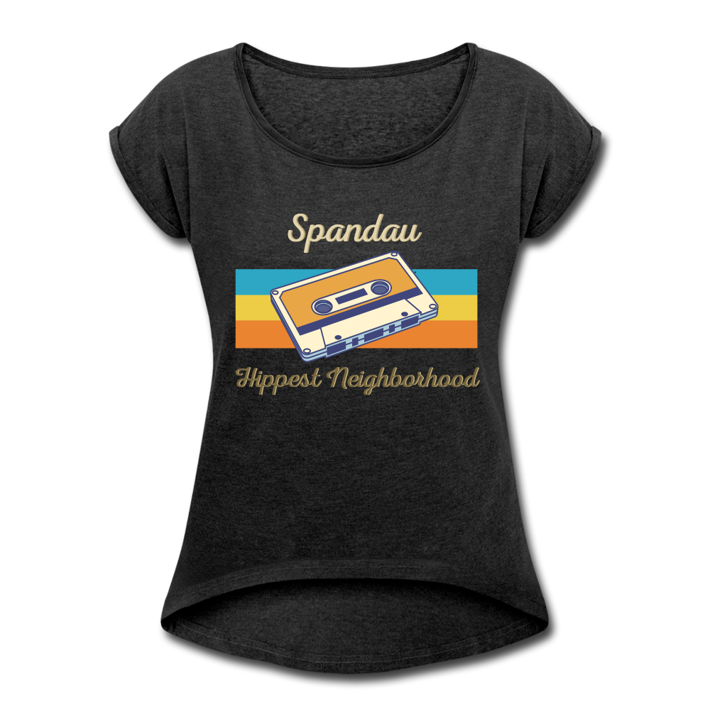 Spandau Hippest Neighborhood - Frauen T-Shirt mit gerollten Ärmeln - heather black