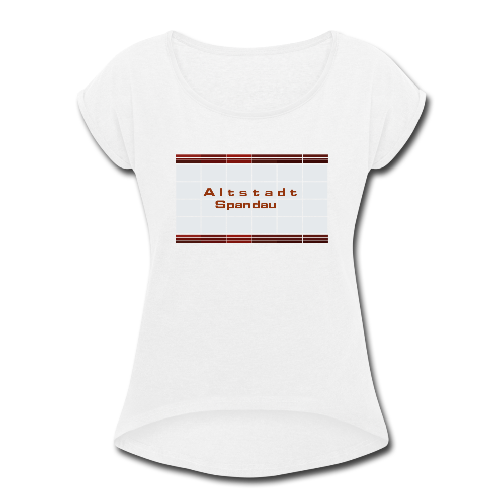 Altstadt Spandau - Frauen T-Shirt mit gerollten Ärmeln - white