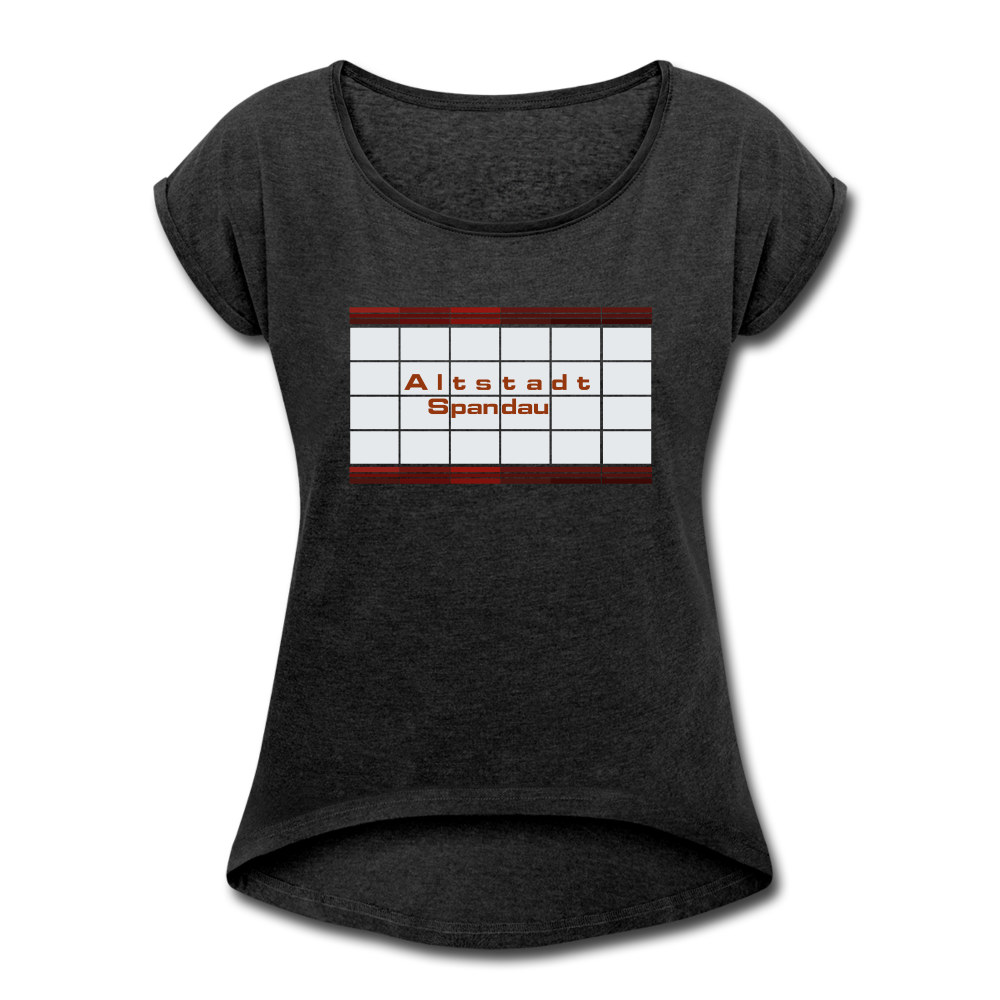 Altstadt Spandau - Frauen T-Shirt mit gerollten Ärmeln - heather black