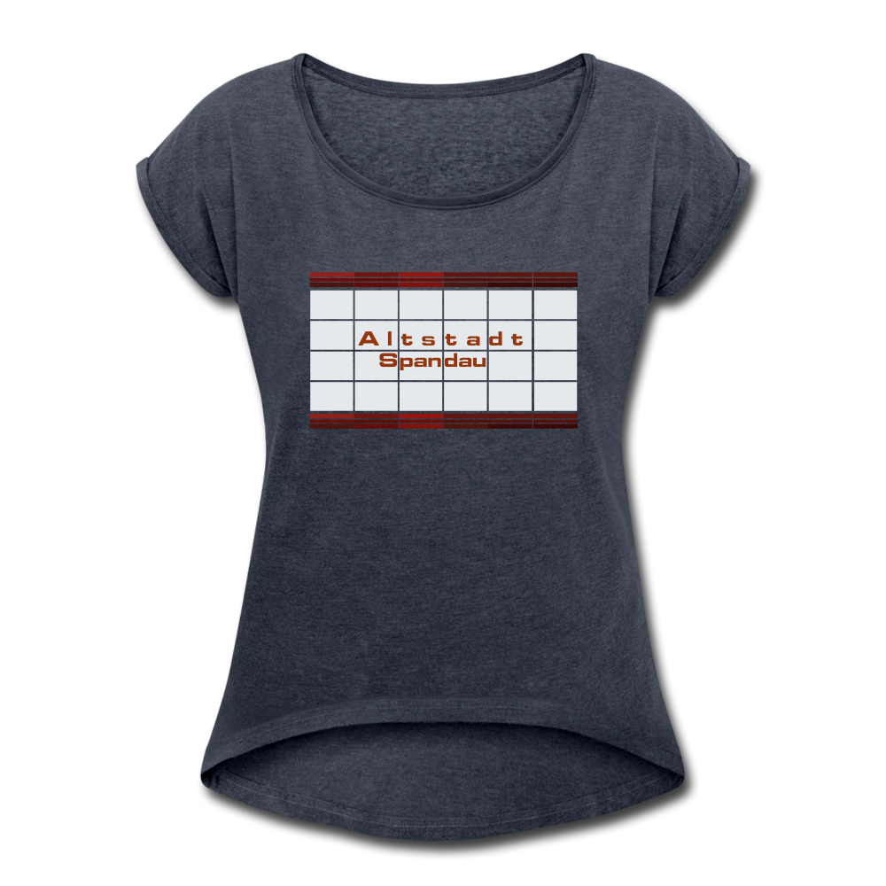 Altstadt Spandau - Frauen T-Shirt mit gerollten Ärmeln - heather navy