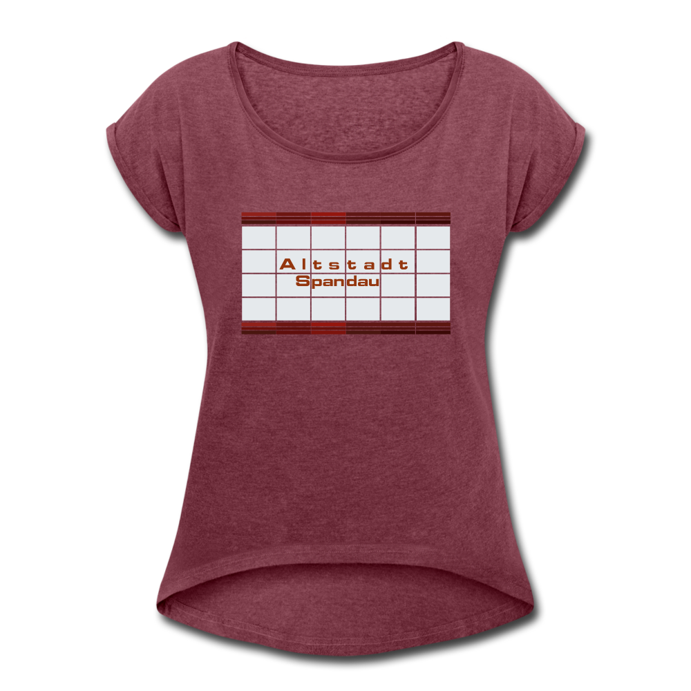 Altstadt Spandau - Frauen T-Shirt mit gerollten Ärmeln - heather burgundy