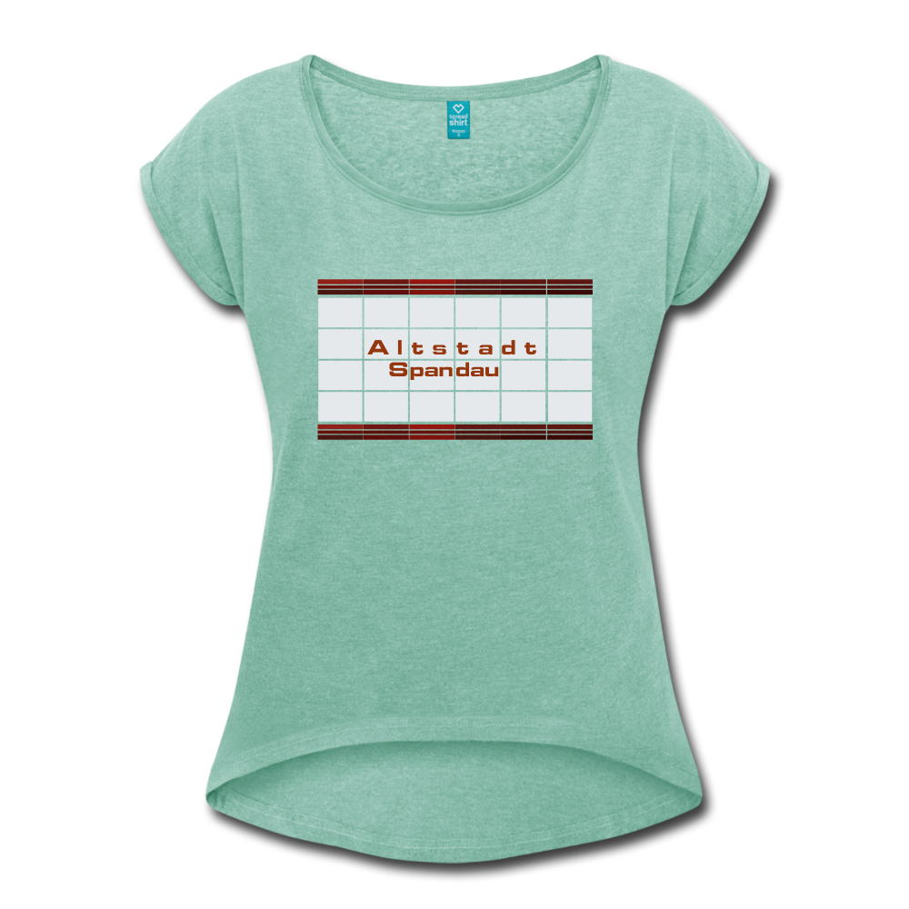 Altstadt Spandau - Frauen T-Shirt mit gerollten Ärmeln - heather mint