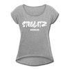 Steglitz - Frauen T-Shirt mit gerollten Ärmeln - heather grey