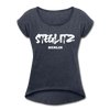 Steglitz - Frauen T-Shirt mit gerollten Ärmeln - heather navy