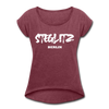 Steglitz - Frauen T-Shirt mit gerollten Ärmeln - heather burgundy