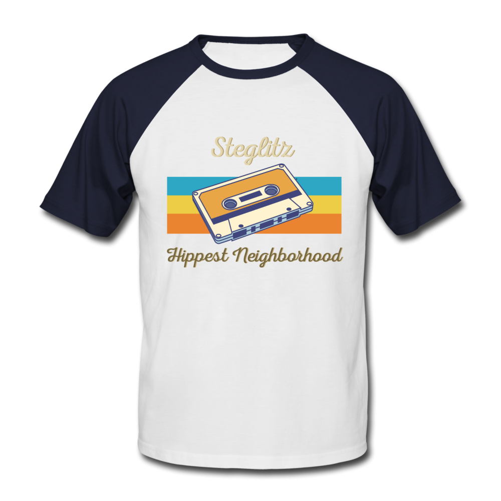 Steglitz Hippest Neighborhood - Männer Baseball T-Shirt - white/navy