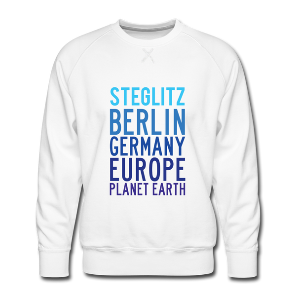 Steglitz Planet Earth - Männer Premium Sweatshirt - white