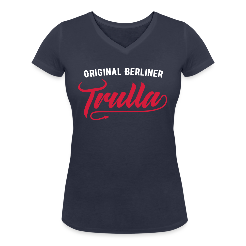 Trulla - Frauen Bio V-Neck T-Shirt - navy