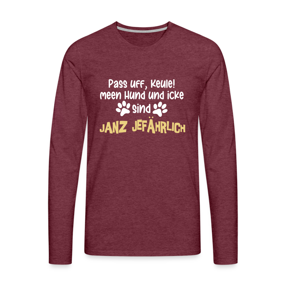 Janz Jefährlich - Männer Premium Langamshirt - heather burgundy