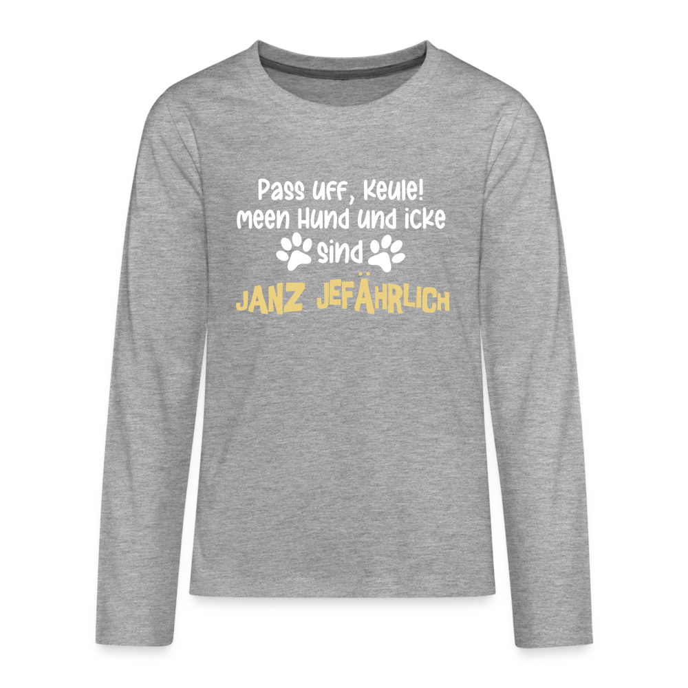 Janz Jefährlich - Teenager Langarmshirt - heather grey