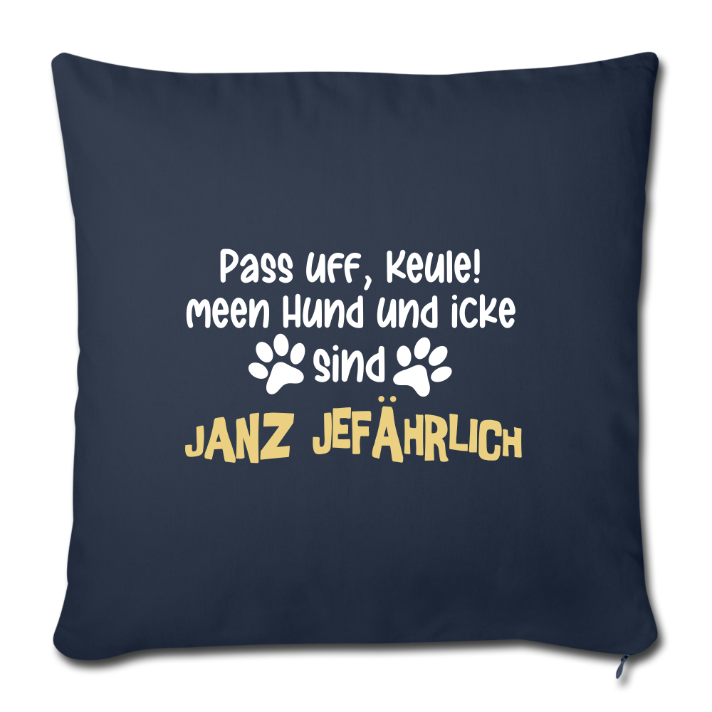 Janz Jefährlich - Sofakissen mit Füllung (45 x 45 cm) - navy