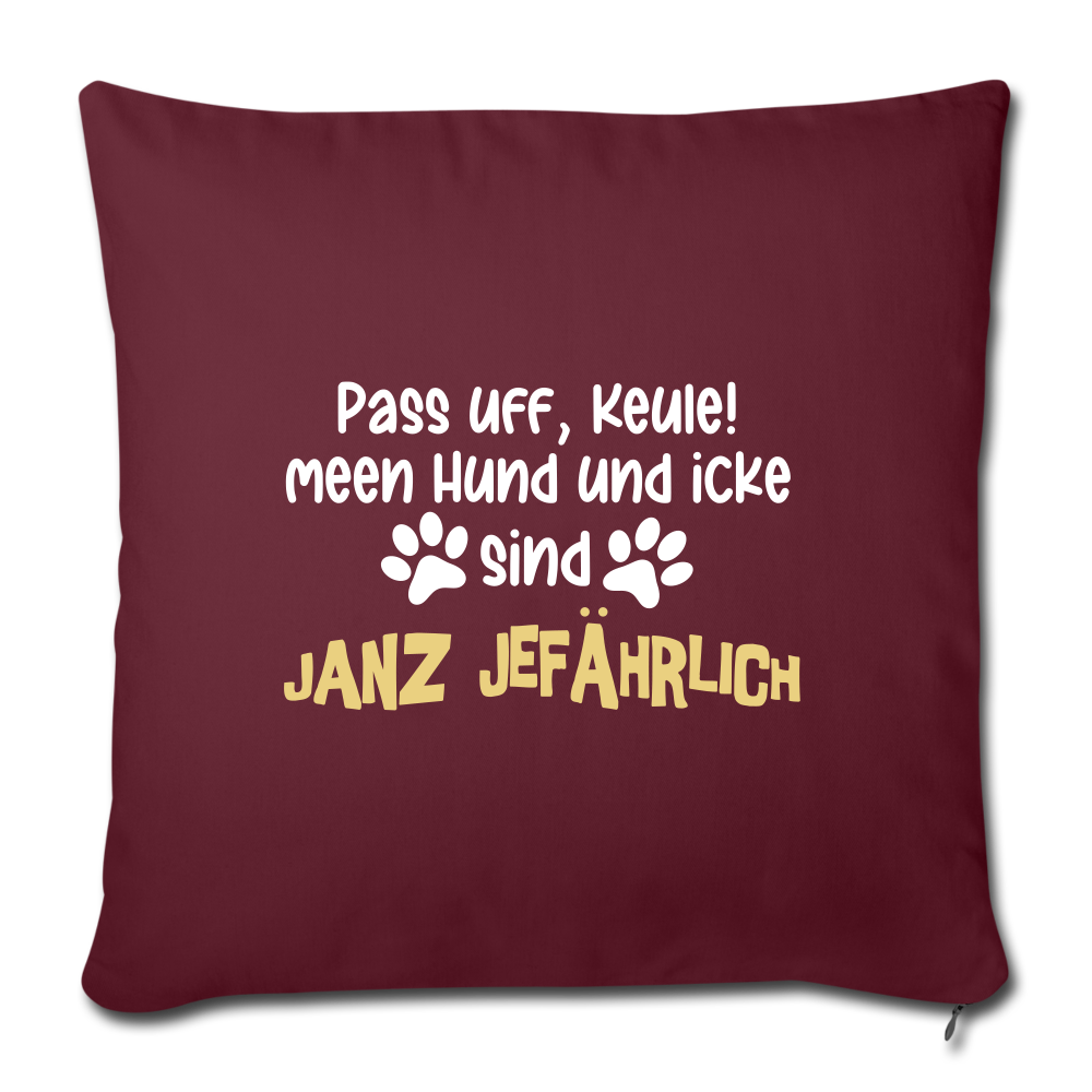 Janz Jefährlich - Sofakissen mit Füllung (45 x 45 cm) - burgundy