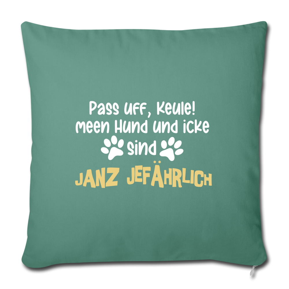Janz Jefährlich - Sofakissen mit Füllung (45 x 45 cm) - cypress green