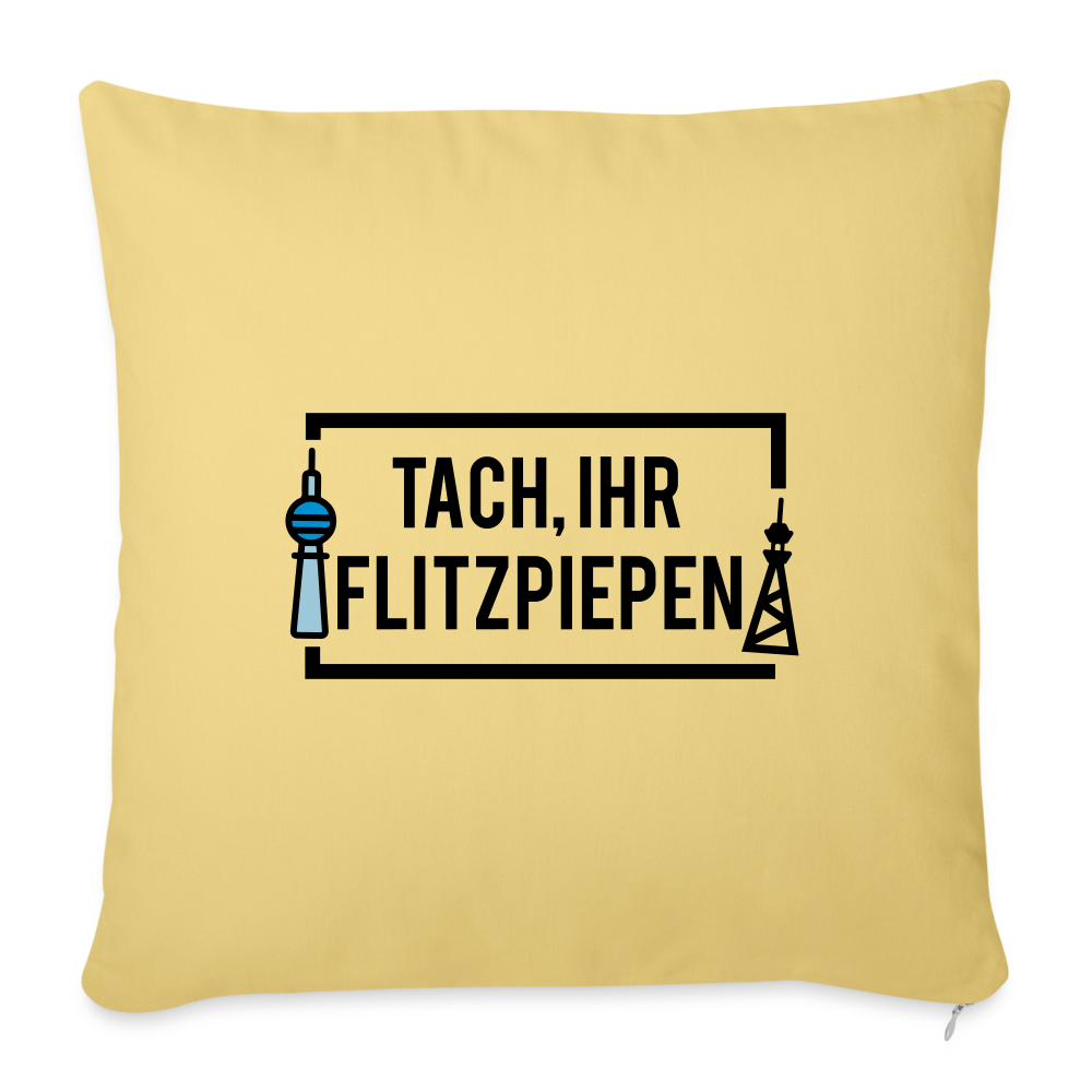 Tach ihr Flitzpiepen - Sofakissen mit Füllung (45 x 45 cm) - washed yellow