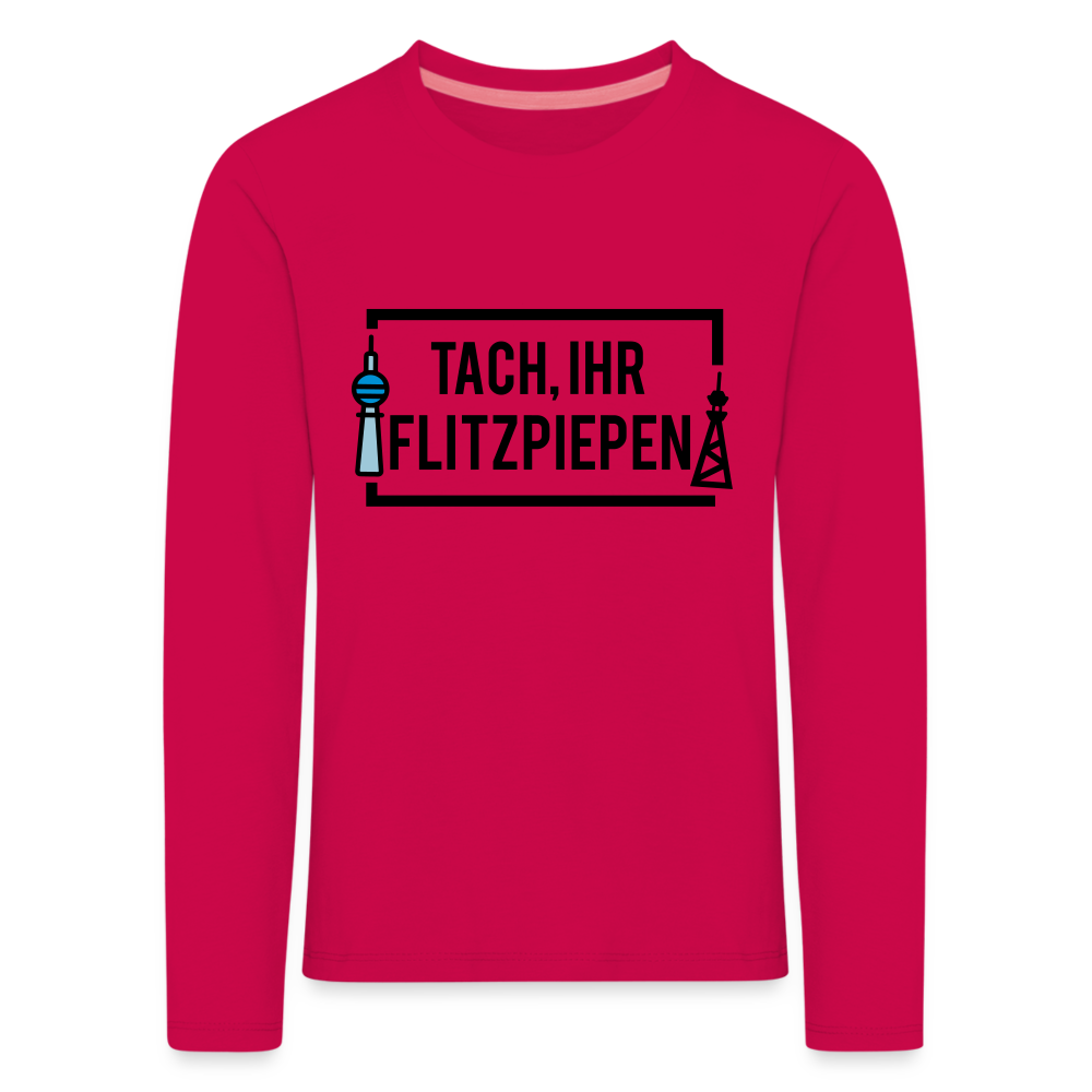 Tach ihr Flitzpiepen - Kinder Langarmshirt - dark pink