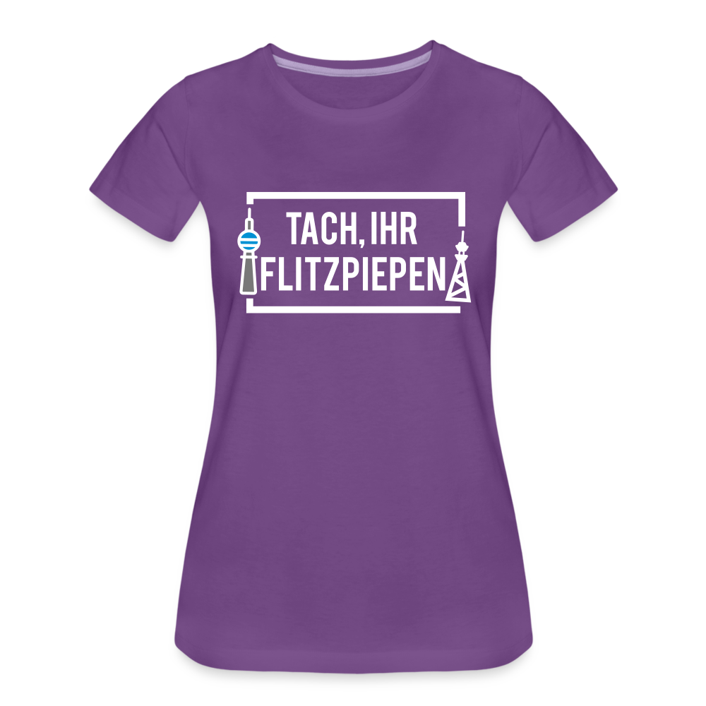 Tach ihr Flitzpiepen - weiß - Frauen Premium T-Shirt - purple