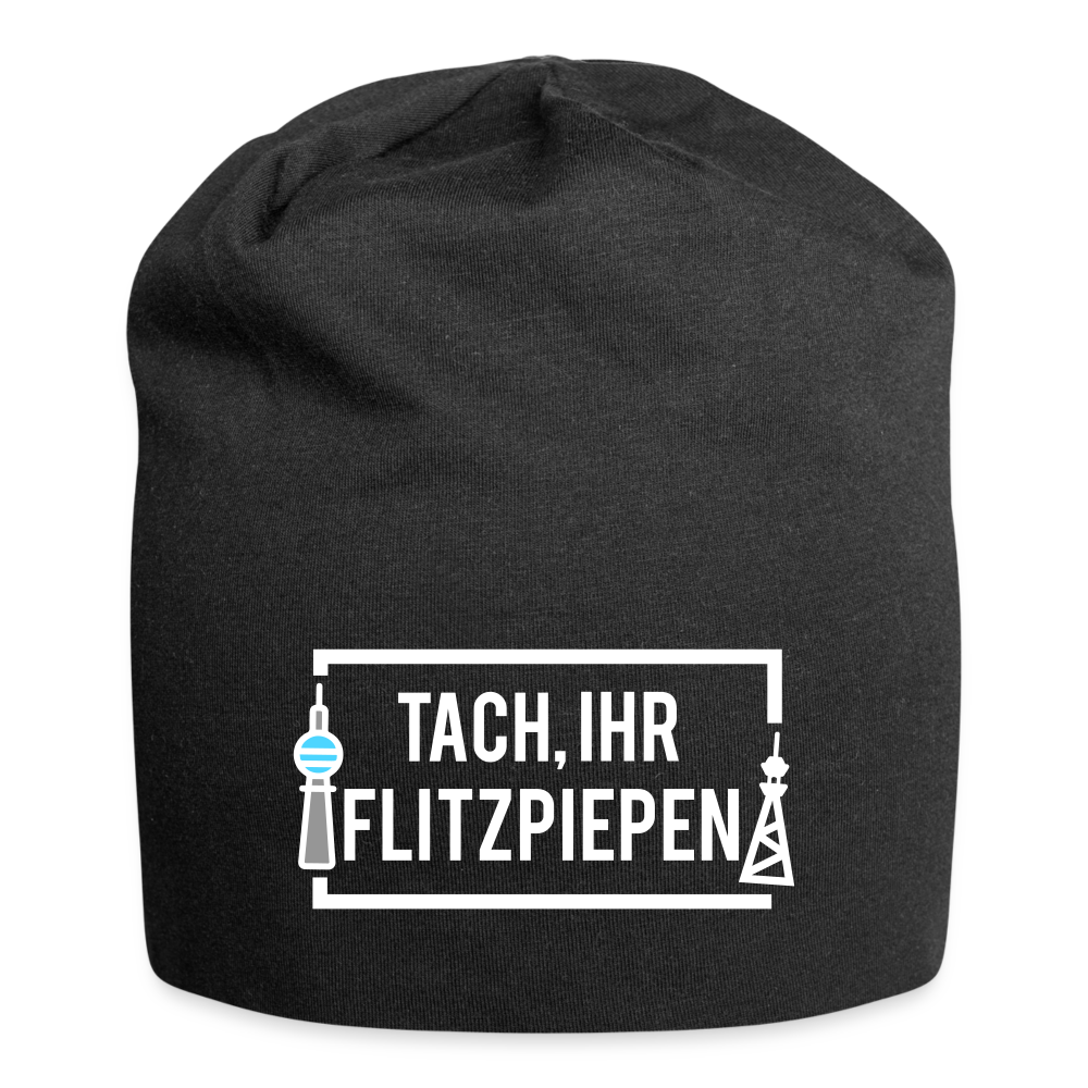 Tach ihr Flitzpiepen - weiß - Jersey Beanie - black