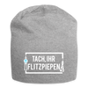 Tach ihr Flitzpiepen - weiß - Jersey Beanie - heather grey