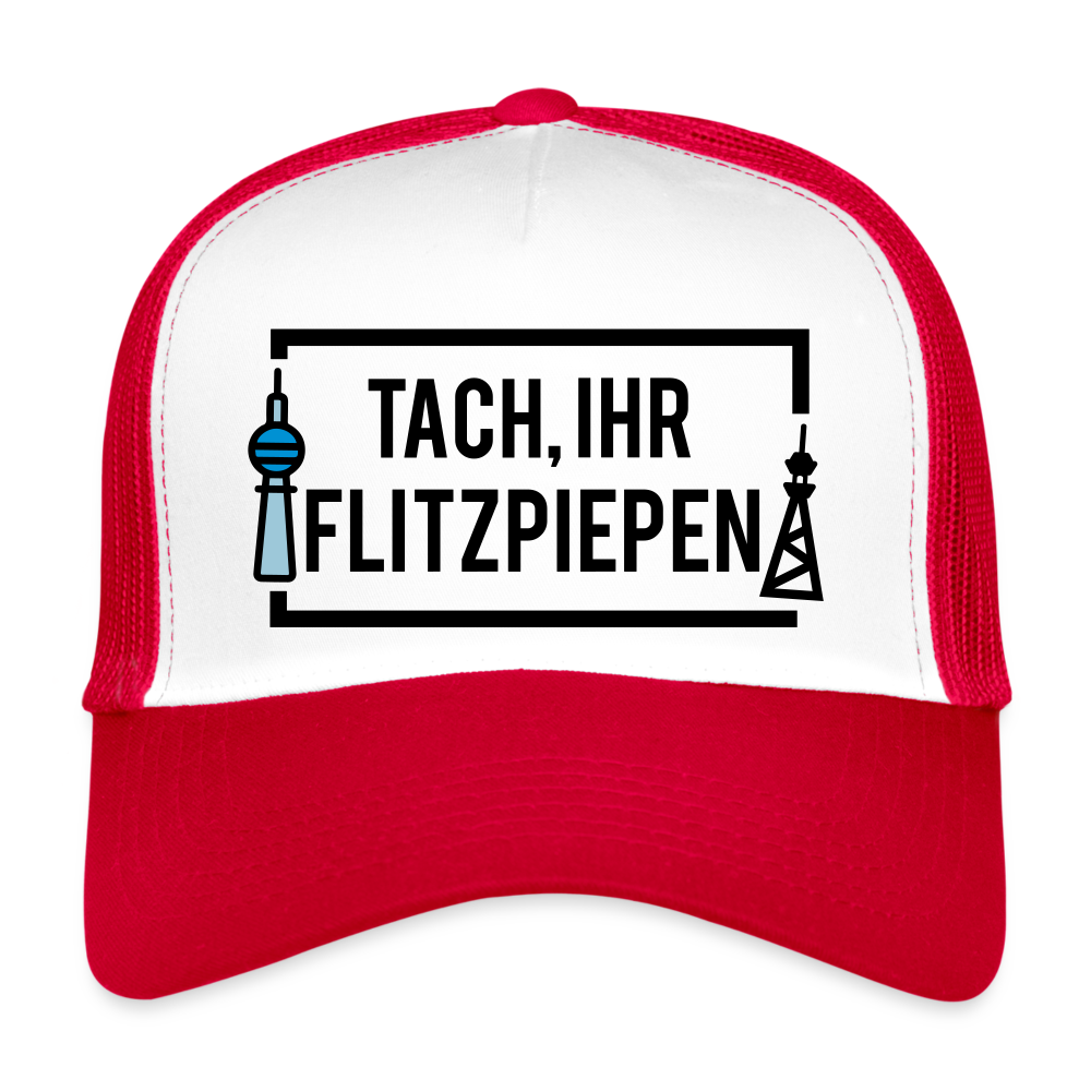 Tach ihr Flitzpiepen - Trucker Cap - white/red