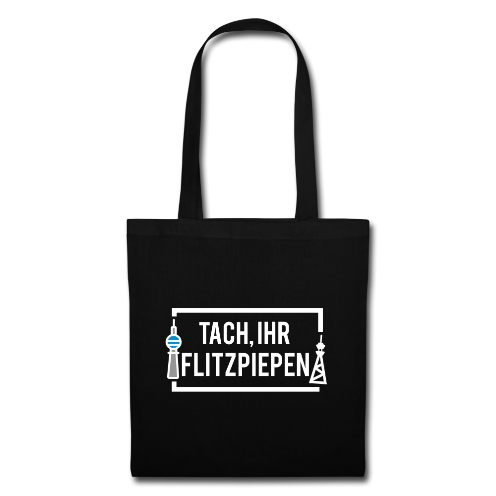 Tach ihr Flitzpiepen - weiß - Stoffbeutel - black