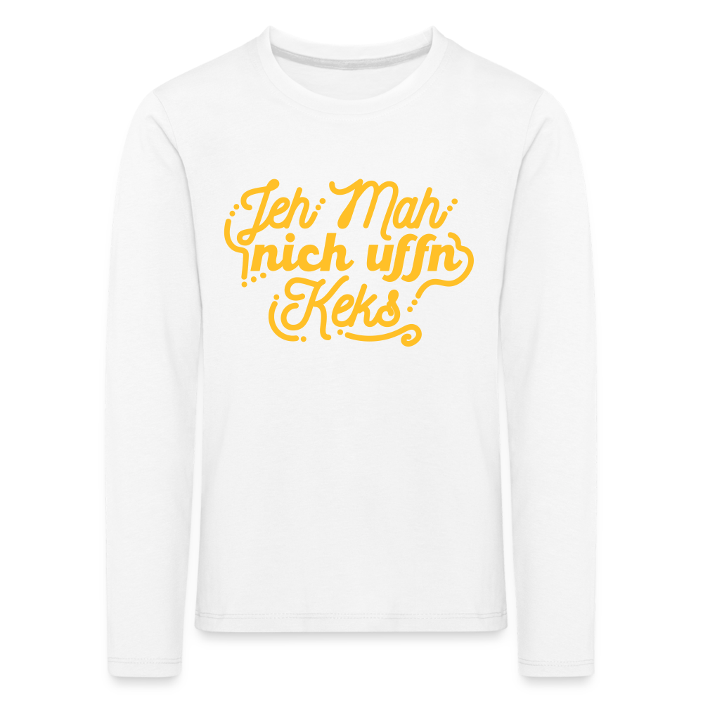 Jeh mah nich uffn Keks gelb - Kinder Langarmshirt - white