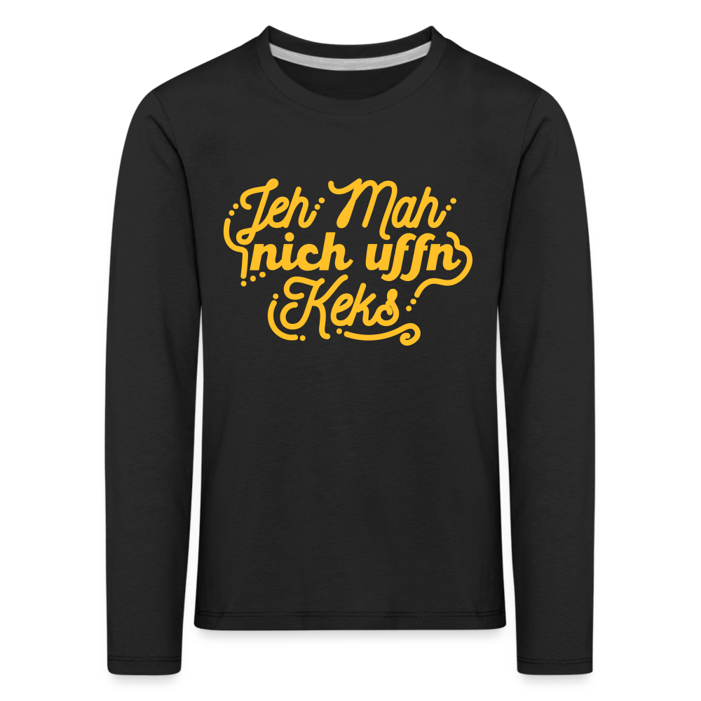 Jeh mah nich uffn Keks gelb - Kinder Langarmshirt - black