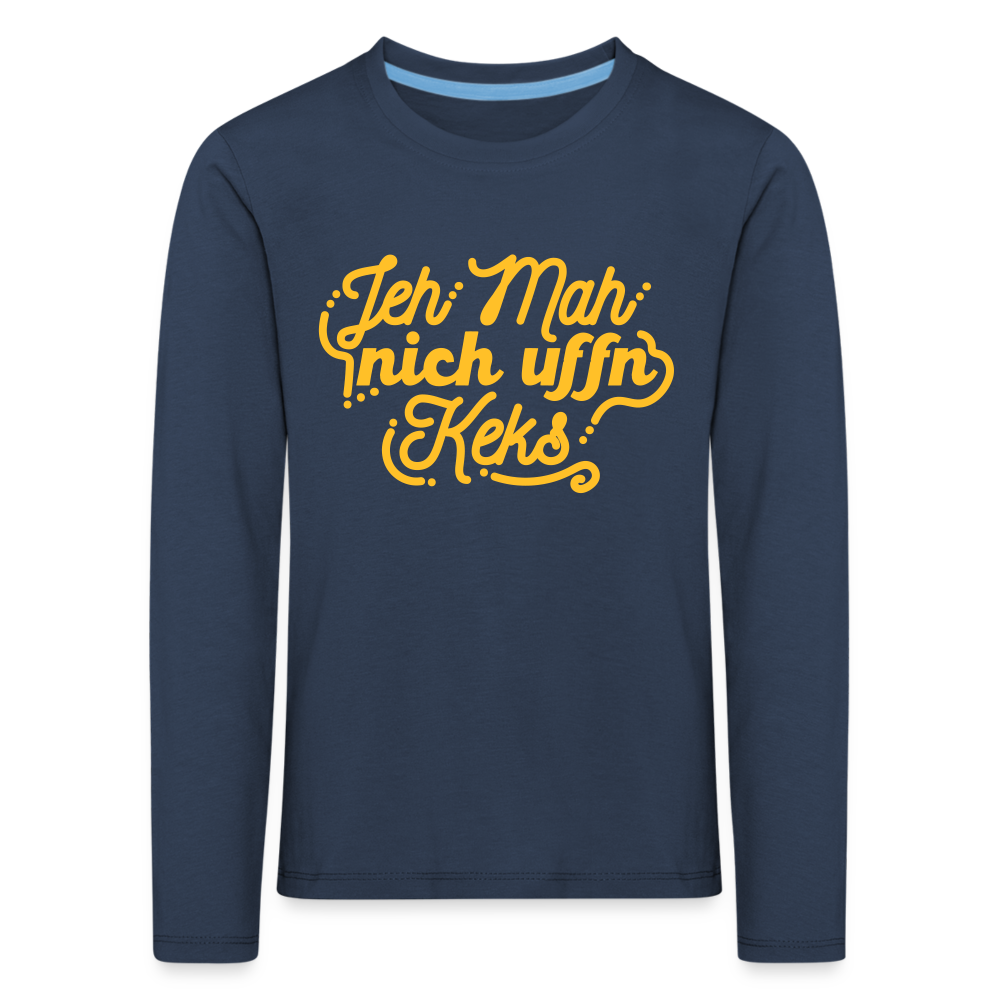 Jeh mah nich uffn Keks gelb - Kinder Langarmshirt - navy