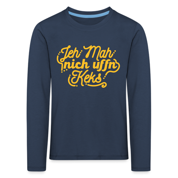 Jeh mah nich uffn Keks gelb - Kinder Langarmshirt - navy