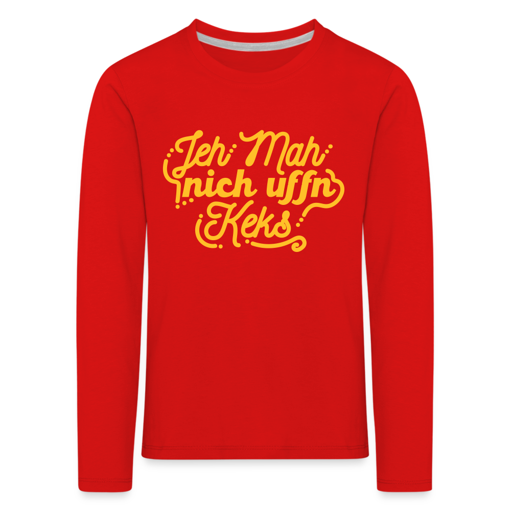Jeh mah nich uffn Keks gelb - Kinder Langarmshirt - red