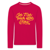 Jeh mah nich uffn Keks gelb - Kinder Langarmshirt - dark pink