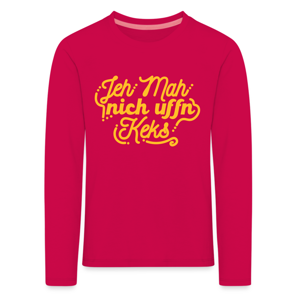 Jeh mah nich uffn Keks gelb - Kinder Langarmshirt - dark pink