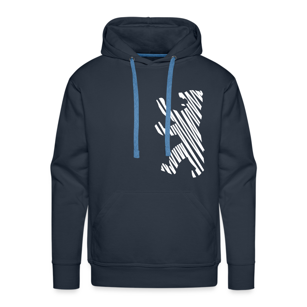 Berliner Bär im Netz - weiß - Männer Premium Hoodie - navy