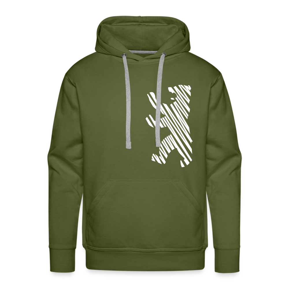 Berliner Bär im Netz - weiß - Männer Premium Hoodie - olive green