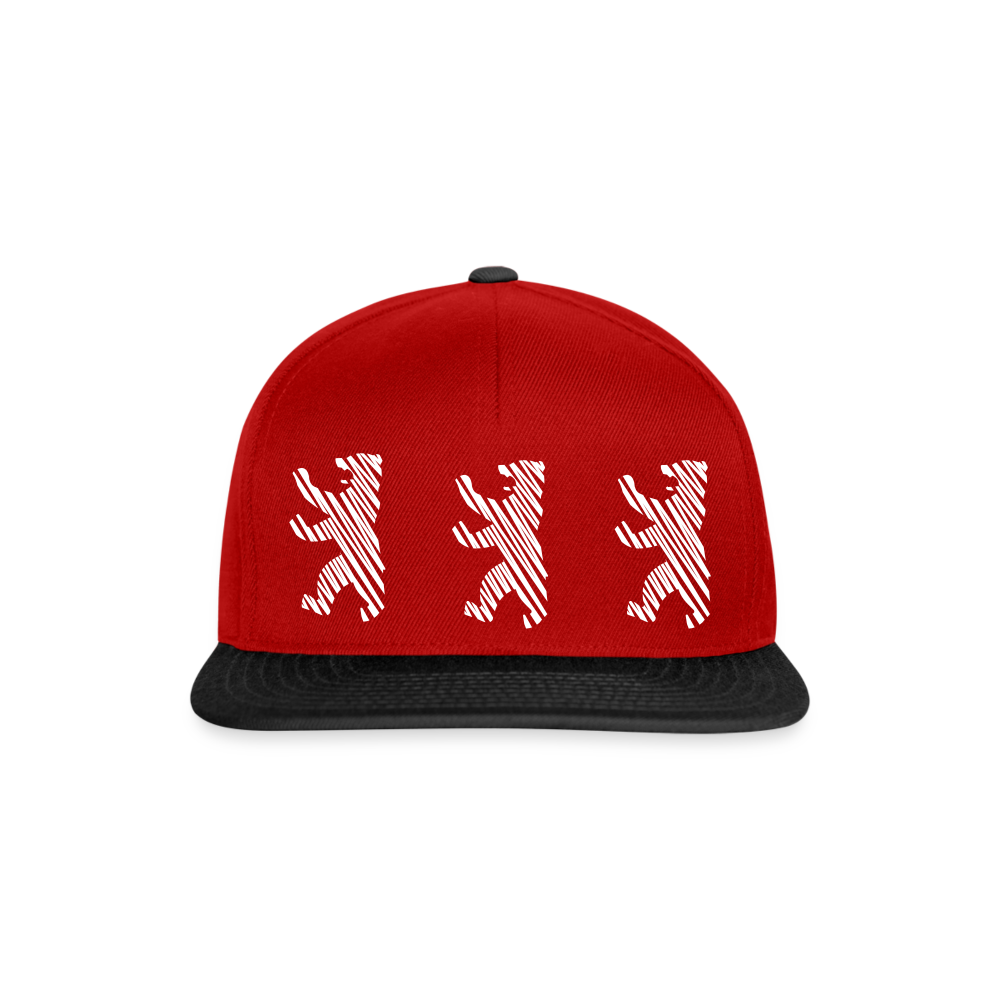 Bär im Netz - Snapback Cap - red/black