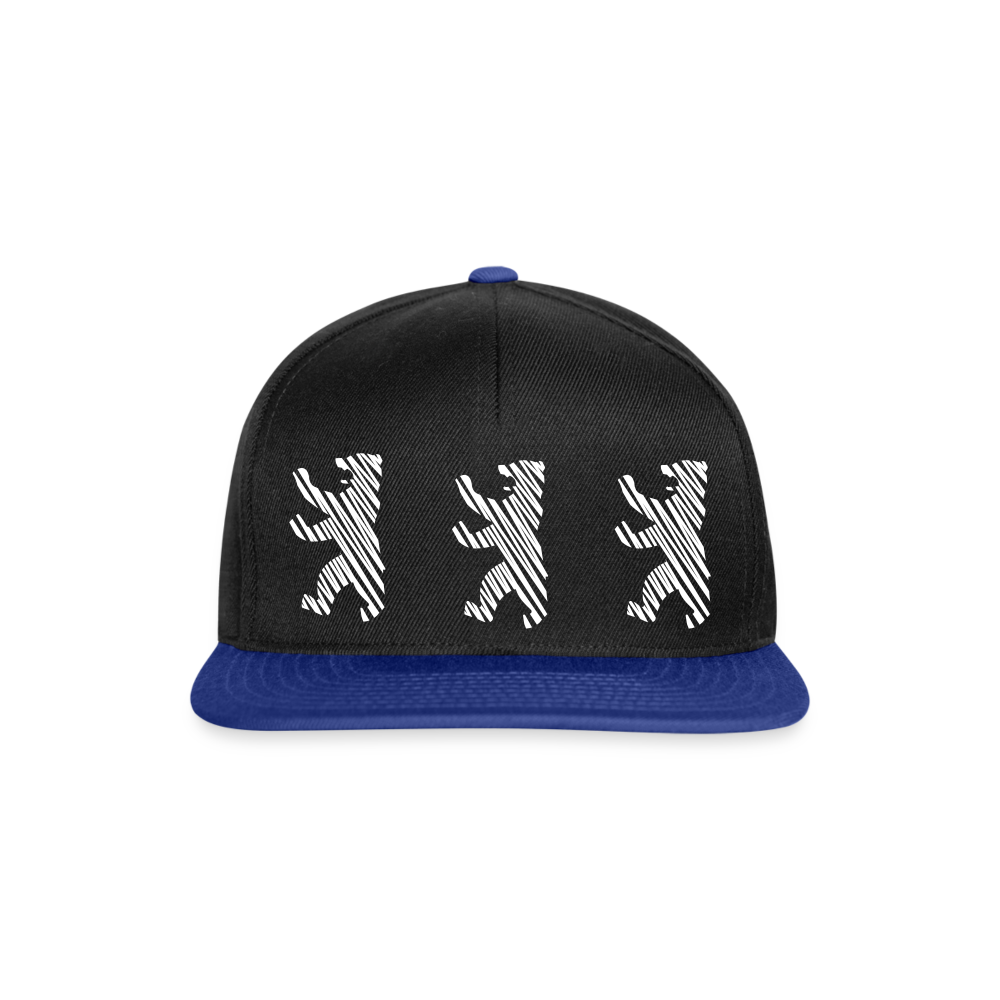 Bär im Netz - Snapback Cap - black/bright royal
