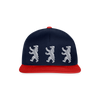 Bär im Netz - Snapback Cap - navy/red