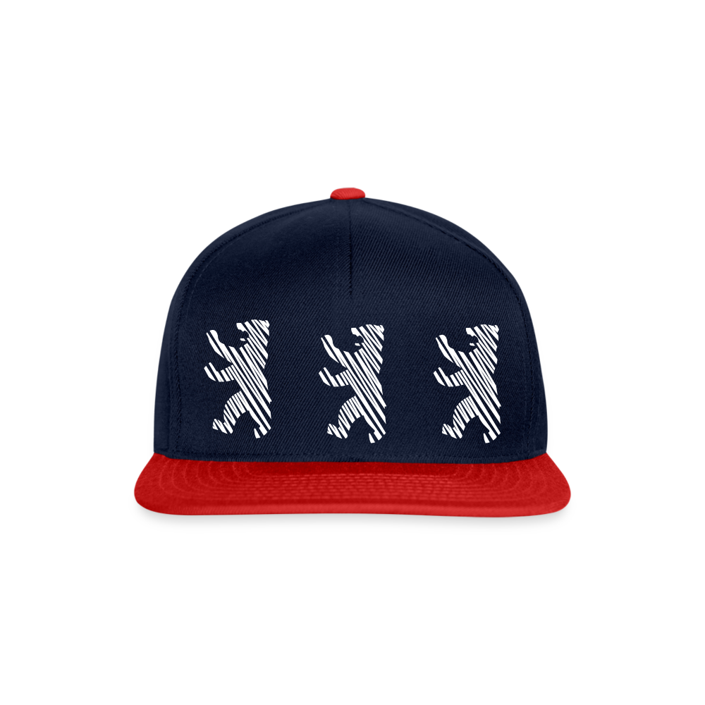 Bär im Netz - Snapback Cap - navy/red