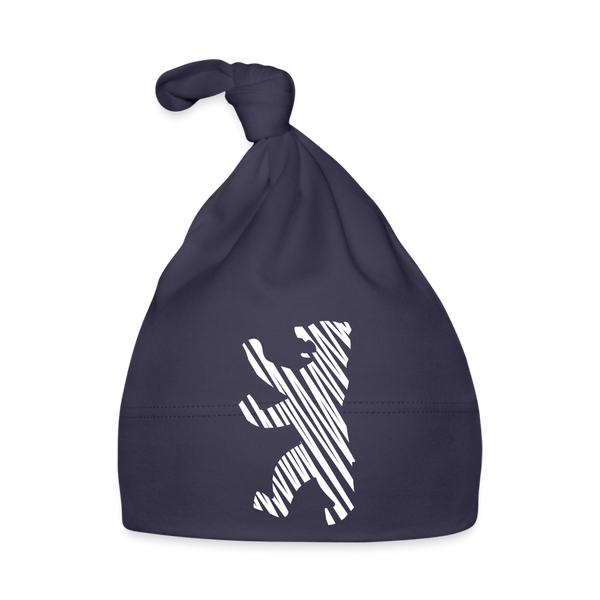 Berliner Bär im Netz - weiß - Babymützen - navy