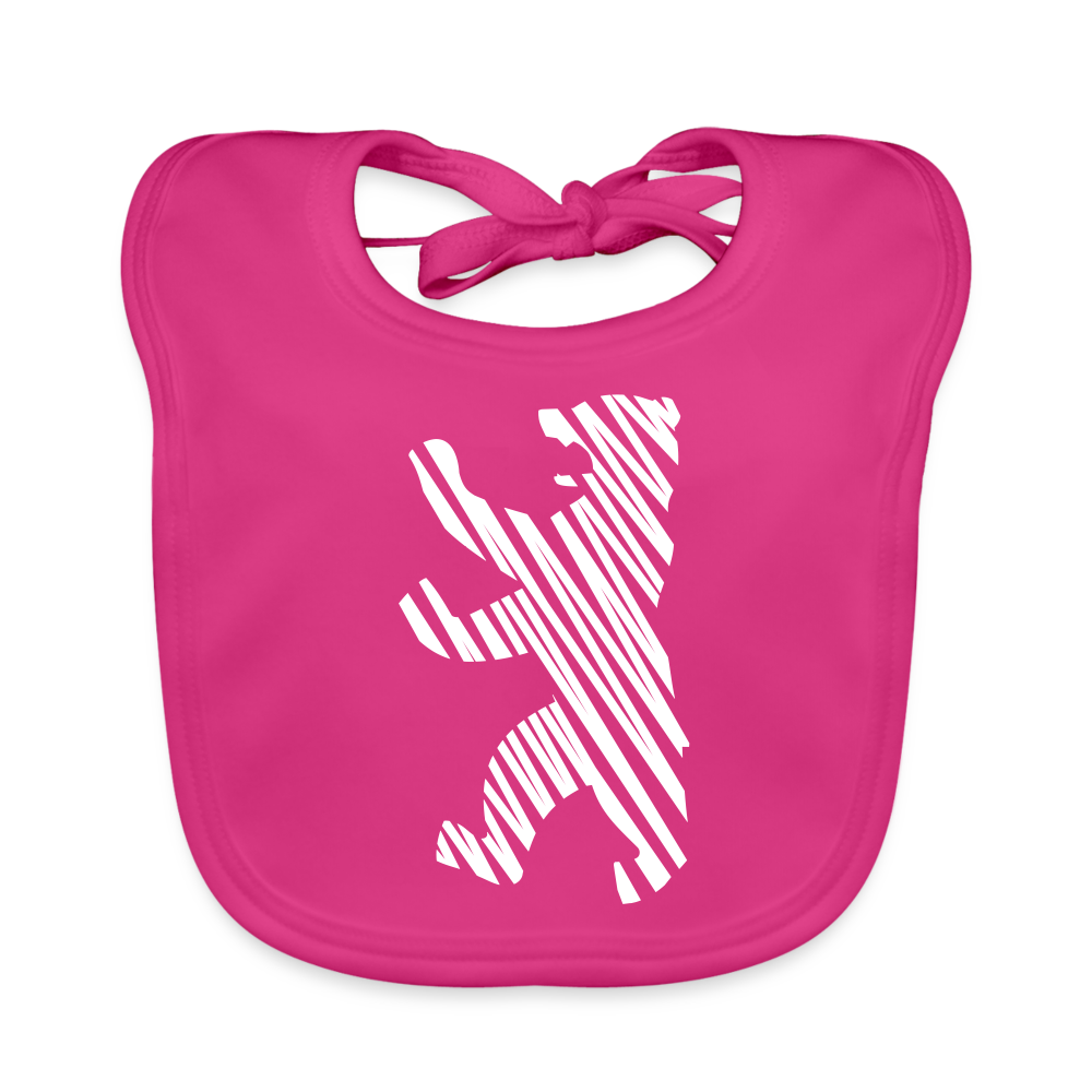 Berliner Bär im Netz - weiß - Lätzchen - fuchsia