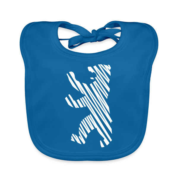 Berliner Bär im Netz - weiß - Lätzchen - peacock-blue