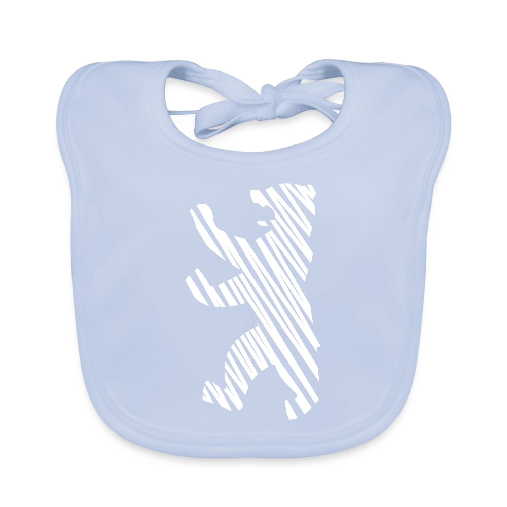 Berliner Bär im Netz - weiß - Lätzchen - sky blue