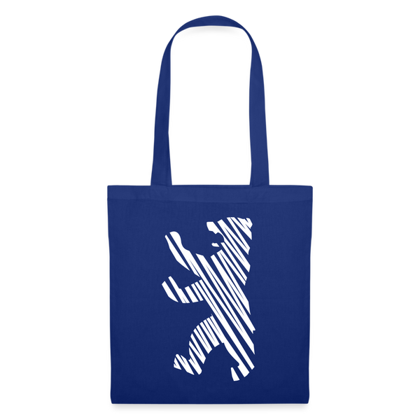 Berliner Bär im Netz - weiß - Stoffbeutel - royal blue
