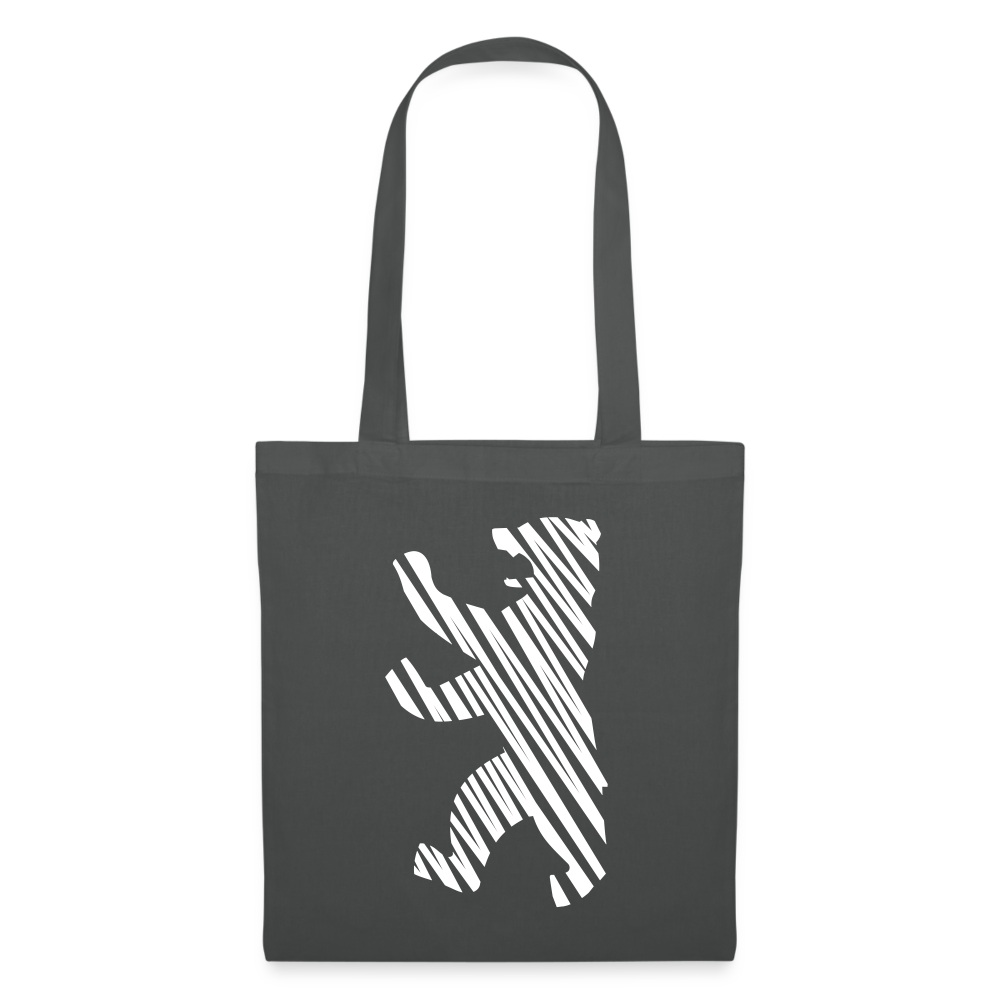 Berliner Bär im Netz - weiß - Stoffbeutel - graphite grey