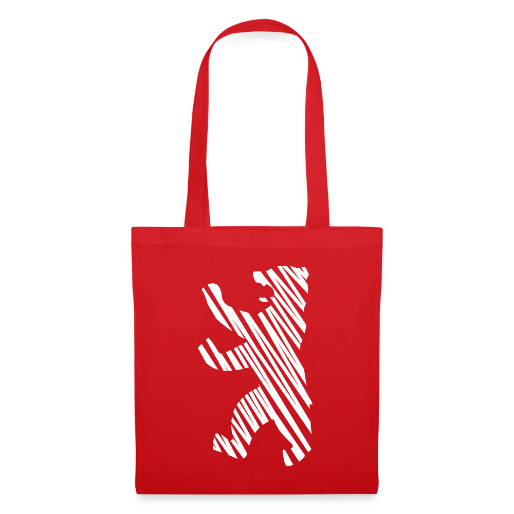 Berliner Bär im Netz - weiß - Stoffbeutel - red