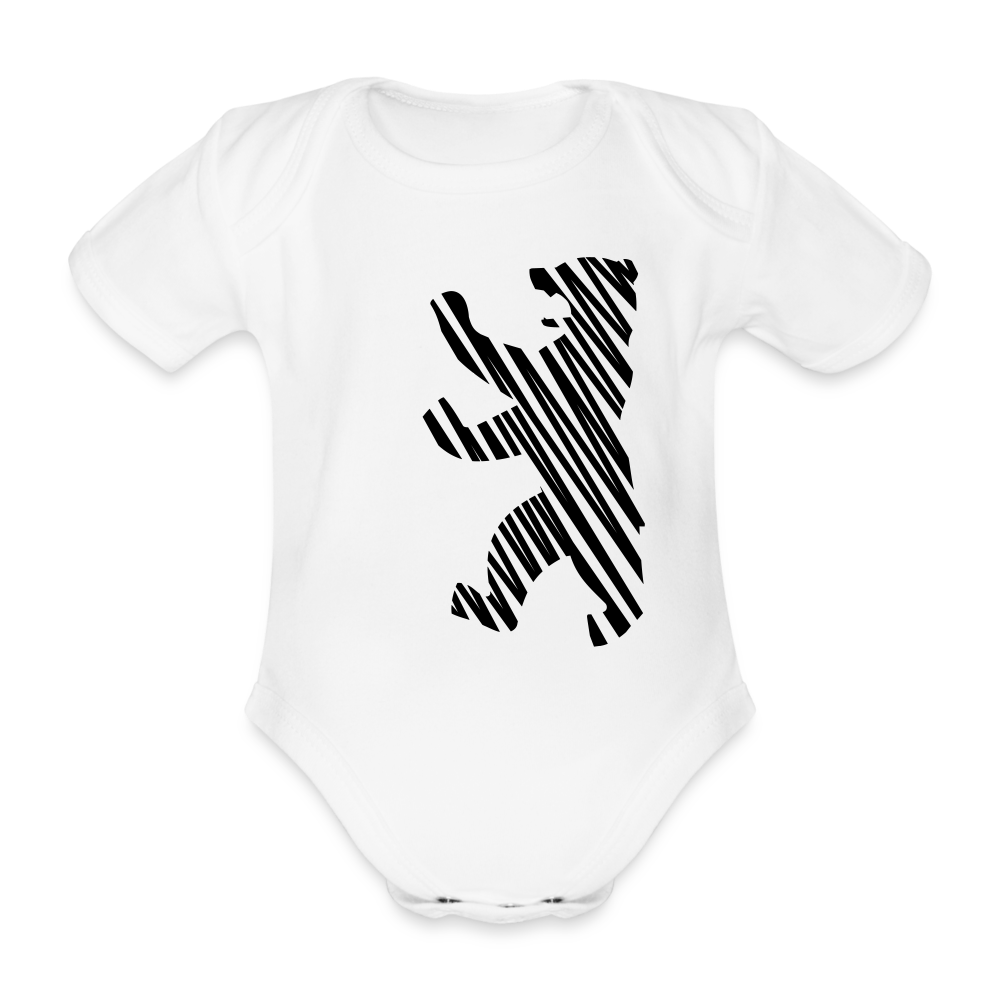 Berliner Bär im Netz - weiß - Bio-Kurzarmbody - white